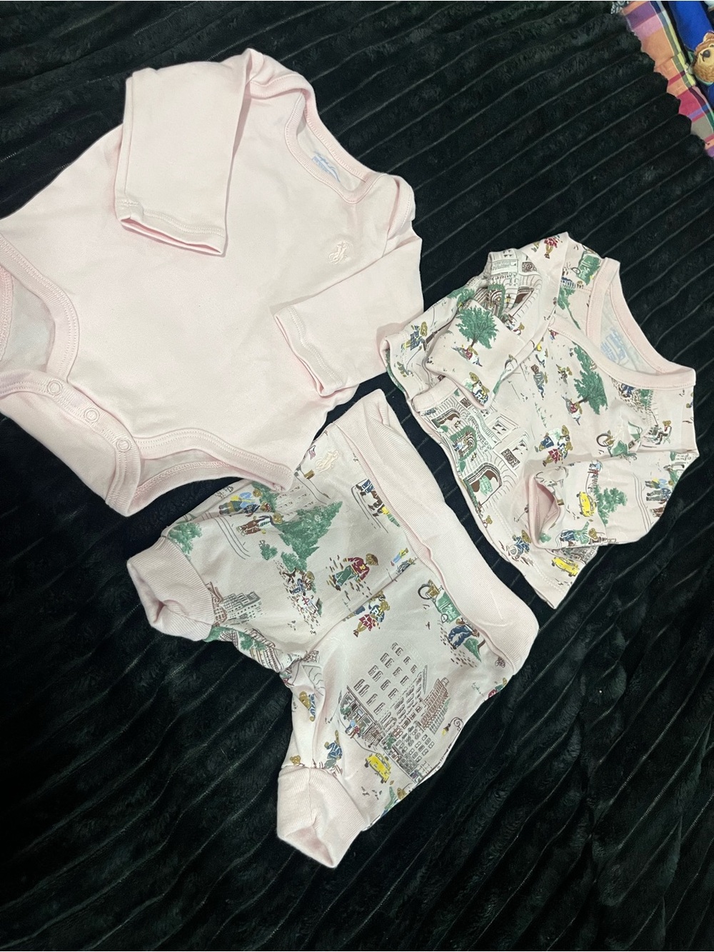 Polo by Ralph Lauren Pink & Printed 3-Piece Baby Matching Set